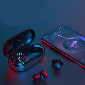 Wireless Earphones with a Charging Speaker Case