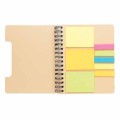 XD Design A5 Kraft spiral notebook with sticky notes P772.119