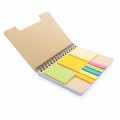 XD Design A5 Kraft spiral notebook with sticky notes P772.119