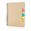 XD Design A5 Kraft spiral notebook with sticky notes P772.119