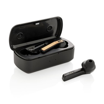 XD Design Bamboo Free Flow TWS earbuds in case P329.061