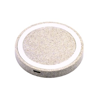 Eco Wheat Straw Small Round Wireless Charger 10W