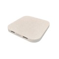 Eco Wheat Straw Square Dual USB Wireless Charger