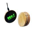 LED logo Bamboo Wood Glass Surface Wireless Charging