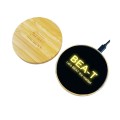 LED logo Bamboo Wood Glass Surface Wireless Charging