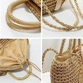 Straw Simple Bucket Handheld Shoulder Bag