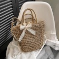 Straw Simple Bucket Handheld Shoulder Bag