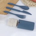 3-in-1 Portable Wheat Straw Cutlery Set