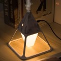 USB Wood Grain Volcano Pyramid Humidifier