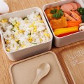 Wheat straw transparent cover lunch box 1.4L