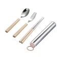 Portable Flatware set with Stainless Steel Case