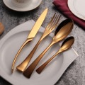 Stainless steel black tableware 4 set