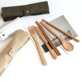 Portable wooden tableware 6 set