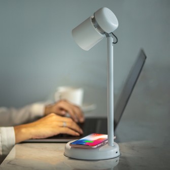 3 in 1 Desk Lamp Bluetooth Speaker & Fast Wireless Charger