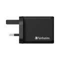 Verbatim 3 Port 65W PD & QC 3.0 GAN Charger