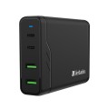 Verbatim 4 Port 100W PD & QC 3.0 GAN Charger - AC Power Cord