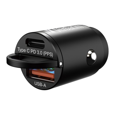 Verbatim Type C PD 3.0 + QC 3.0 30W Mini Car Charger