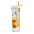 Fruit Infuser Straw Plastic Water Bottle 800ml