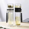 Double walled glass water bottle