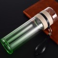 Double walled glass water bottle