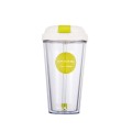 Double Wall Plastic Straw Cup with Lid 420ml