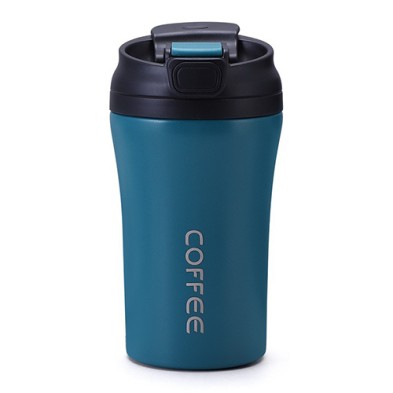 Double Stainless Steel Coffee Thermos Cup With Straw