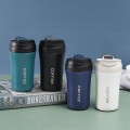 Double Stainless Steel Coffee Thermos Cup With Straw