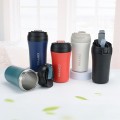 Double Stainless Steel Coffee Thermos Cup With Straw