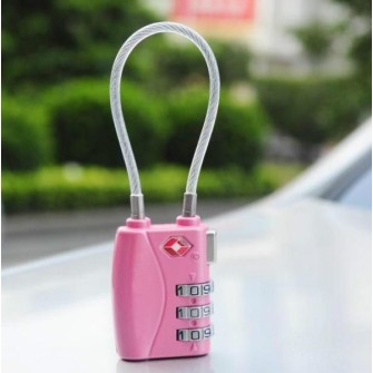 Portable Wire Rope 3 digit Lock Combination Lock