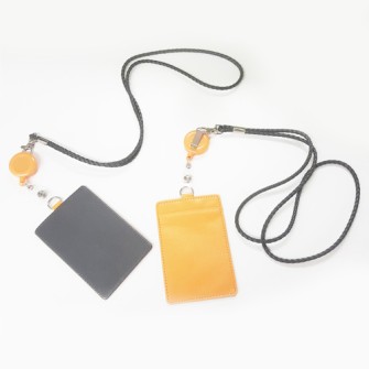 Badge holder with leather lanyard - FWD