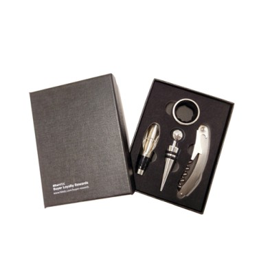 S/4 wine opener set with PU  leahter box -HKTDC