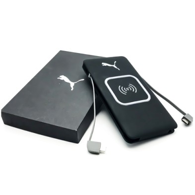 3 in 1 Built-in Cable Slim Qi Wireless Charger Power Bank 10000mah-PUMA