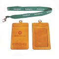 Badge holder with leather lanyard -Saladplate