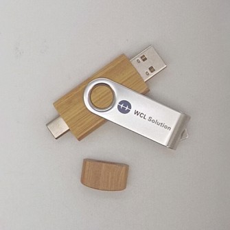 OTG Type C with Wood USB Flash Drive-WCL Solution