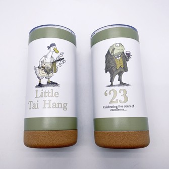 16oz 軟木底座雙壁不銹鋼直飲咖啡杯-Little Tai Hang