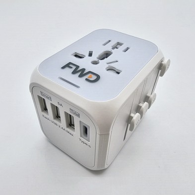 Universal travel adapter 3 USB+ Type C-FWD