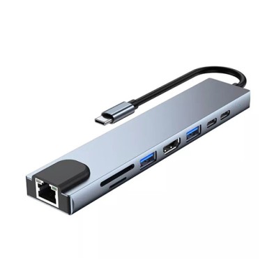 8 In 1 Multi Ports HUB PD Charging Fast Speed USB 3.1