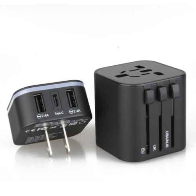 3.4A Type-C 2-Port Universal travel adapter