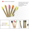 Eco paper pen and highlighter