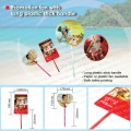 Promotion fan with long plastic stick  handle 